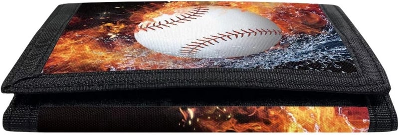Rnyleeg Card and Coin Tri-Fold Wallet for Kids,Fire and Water Baseball Wallet for Teen Boys Girls Kids Purse Wallets,Novelty Wallets for Childrens Birthday Gifts - Image 5